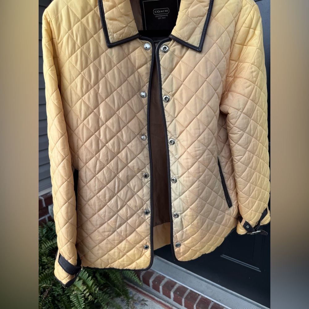 Coach Yellow Quilted Light Jacket - Picture 11 of 11